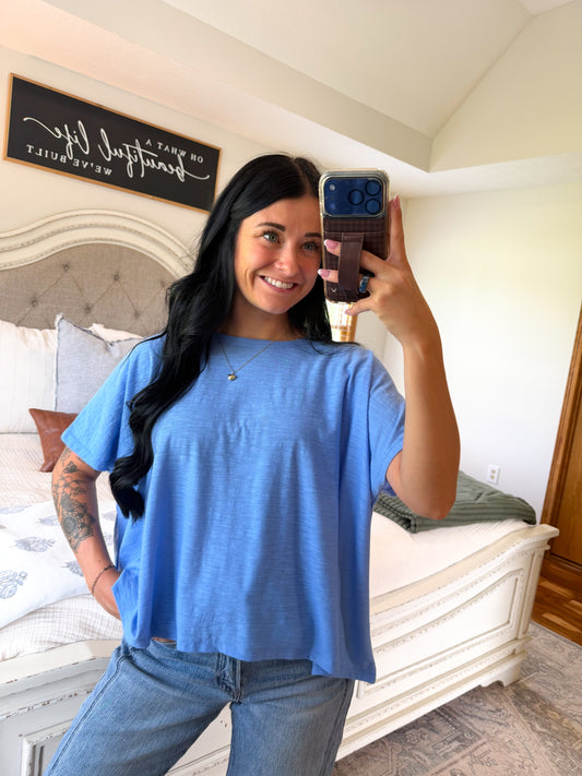 Basic Blaire Top- Ocean Blue