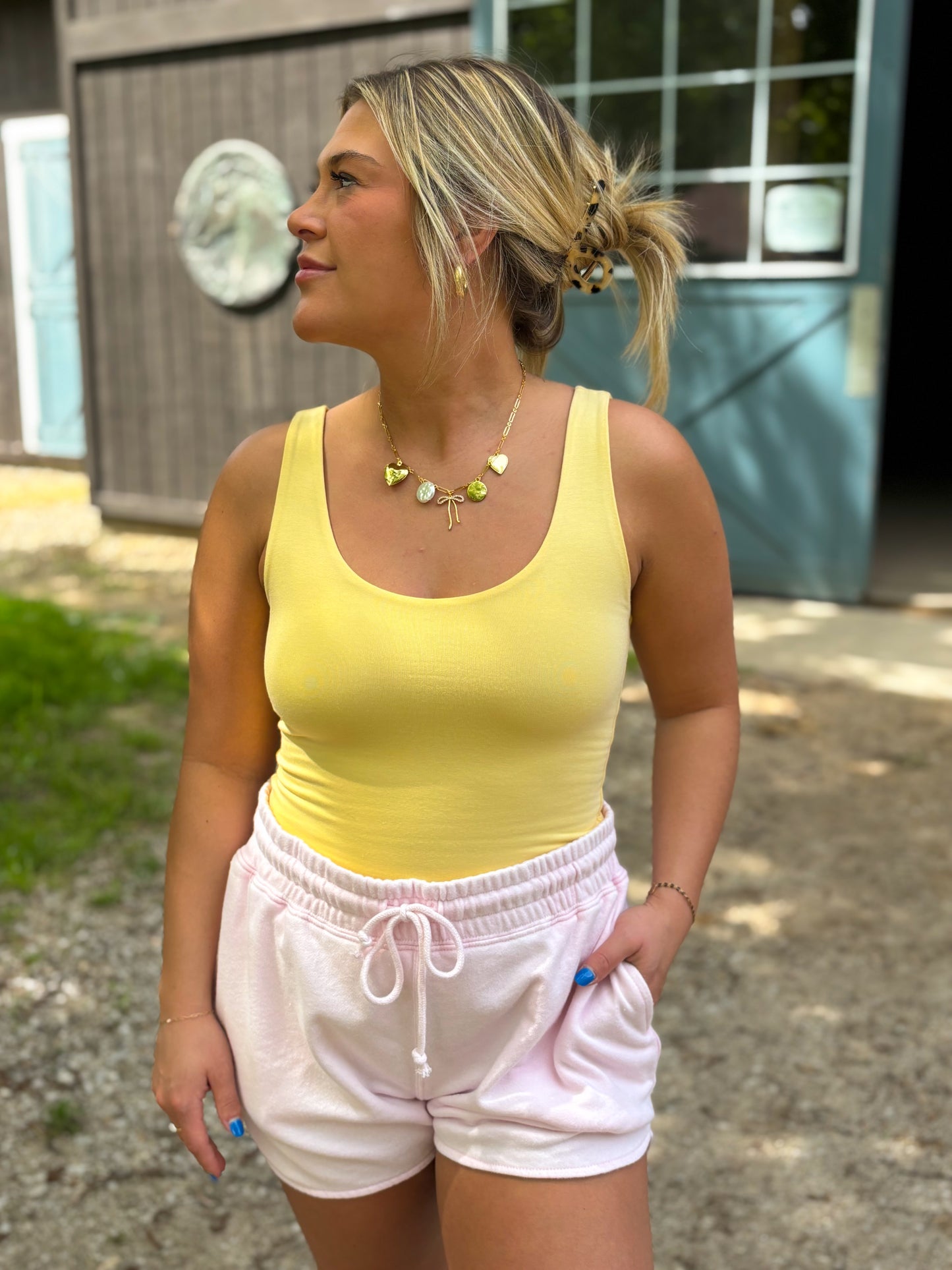 Double Lined Everyday Tank- Butter Yellow