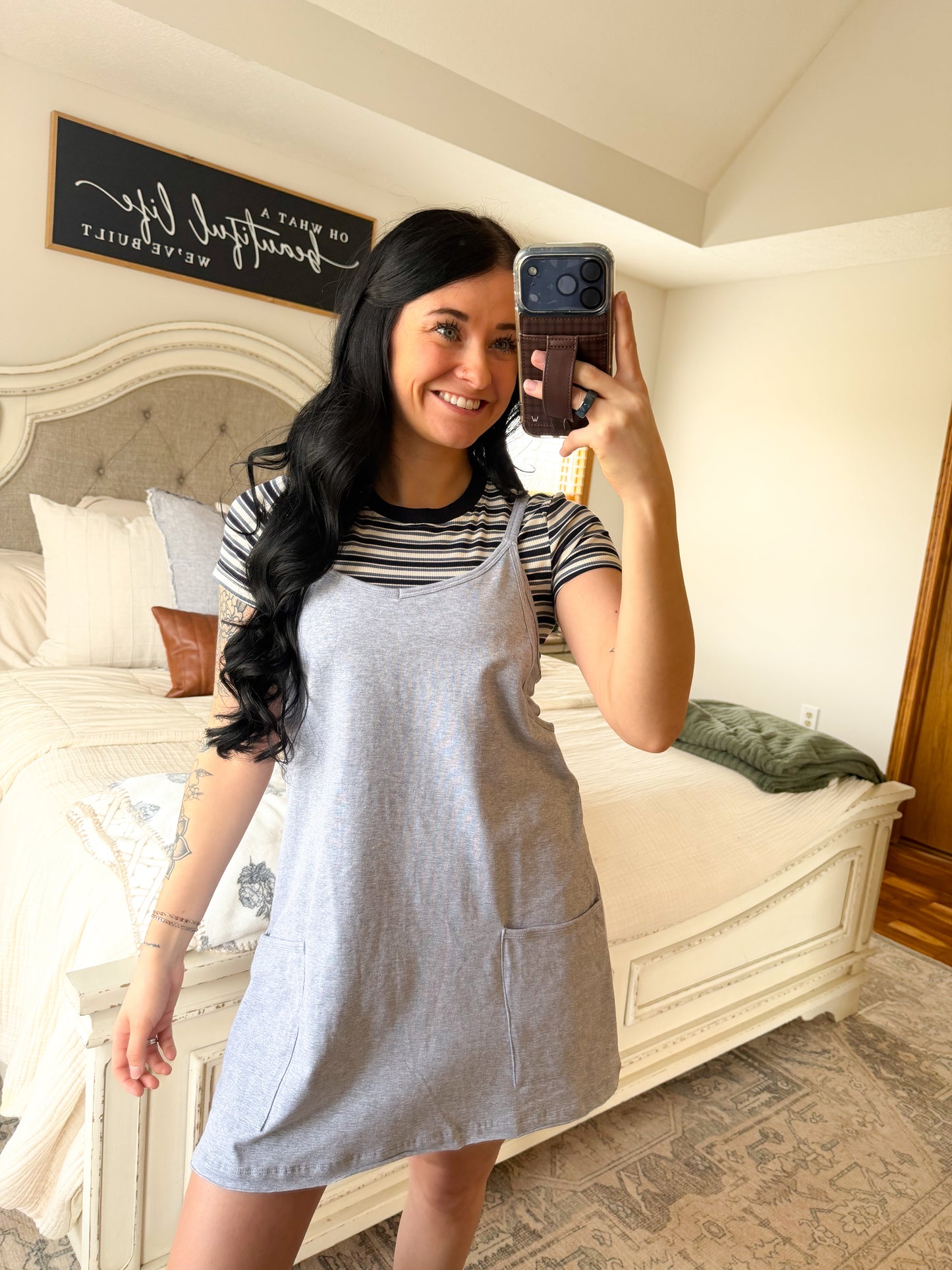 Molly Mini Dress- Heathered Grey