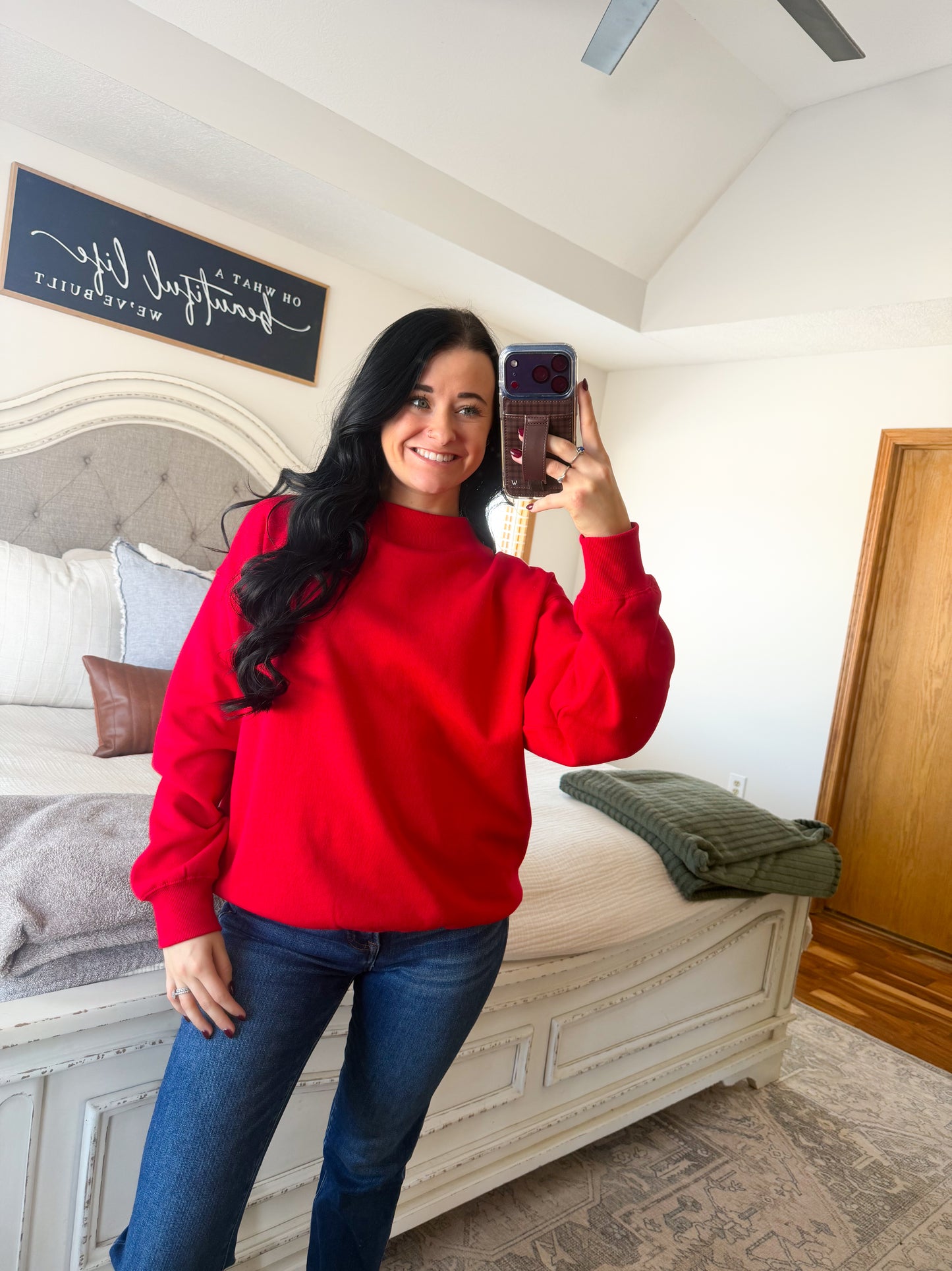 Hailey Mockneck- Red