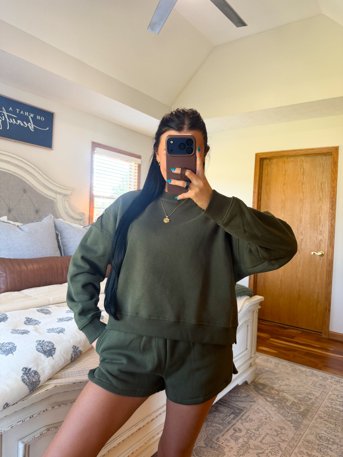 Maylie Pullover Set- Dk Olive