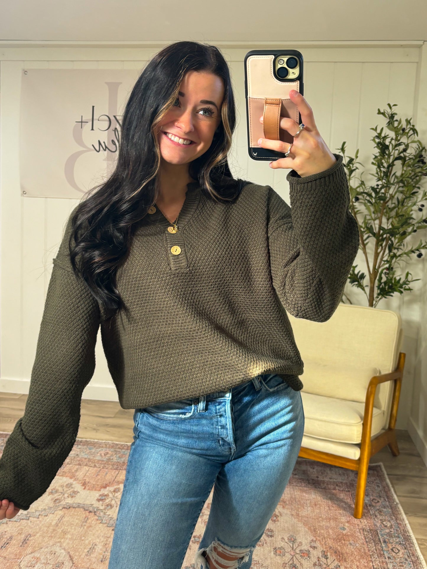 Henley Sweater- two colors!