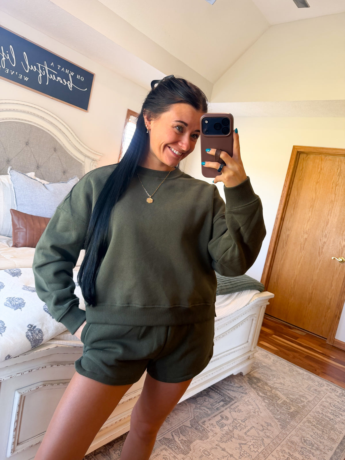 Maylie Pullover Set- Dk Olive