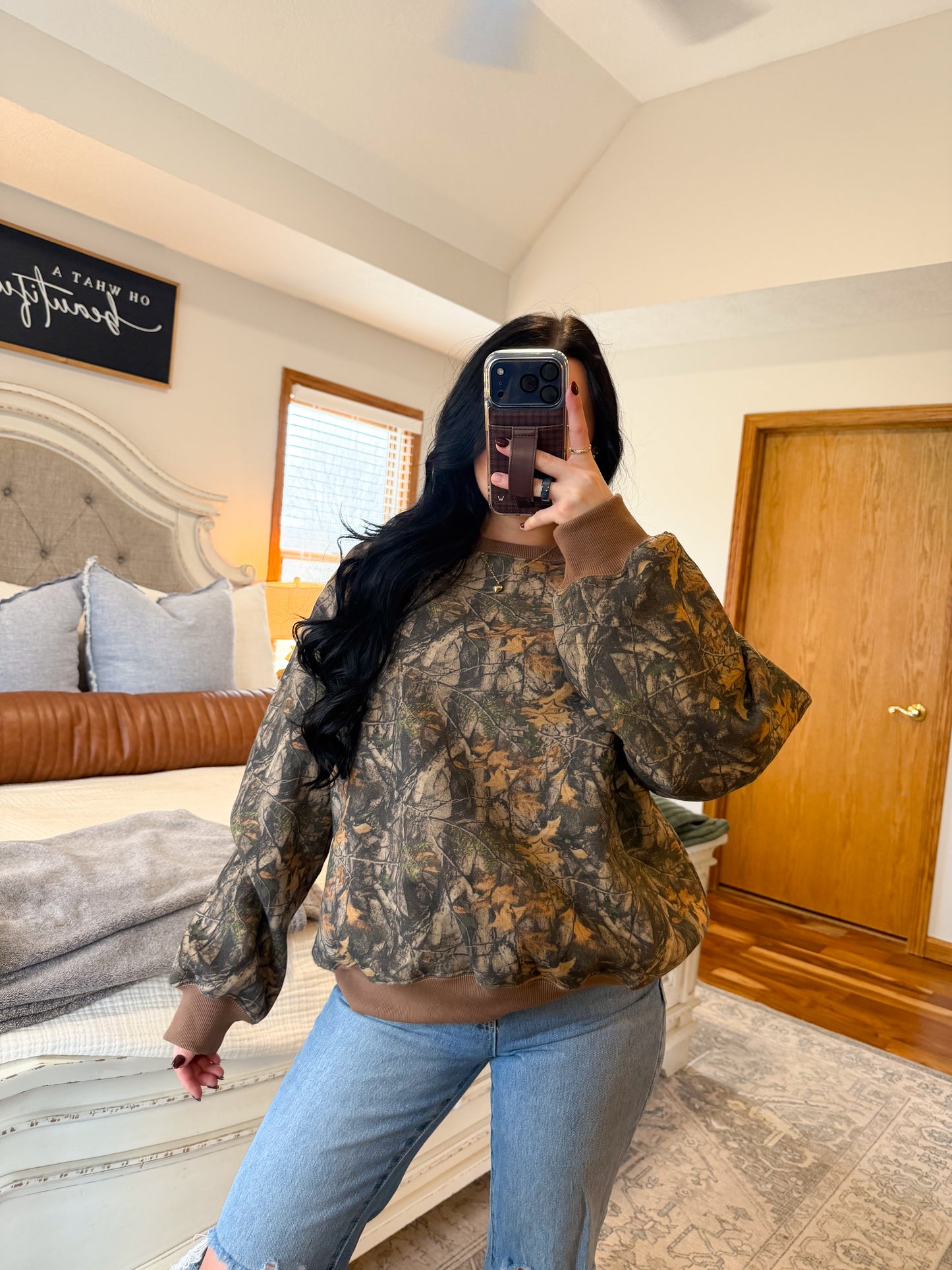 Dark Woodland Camo Fleece Pullover