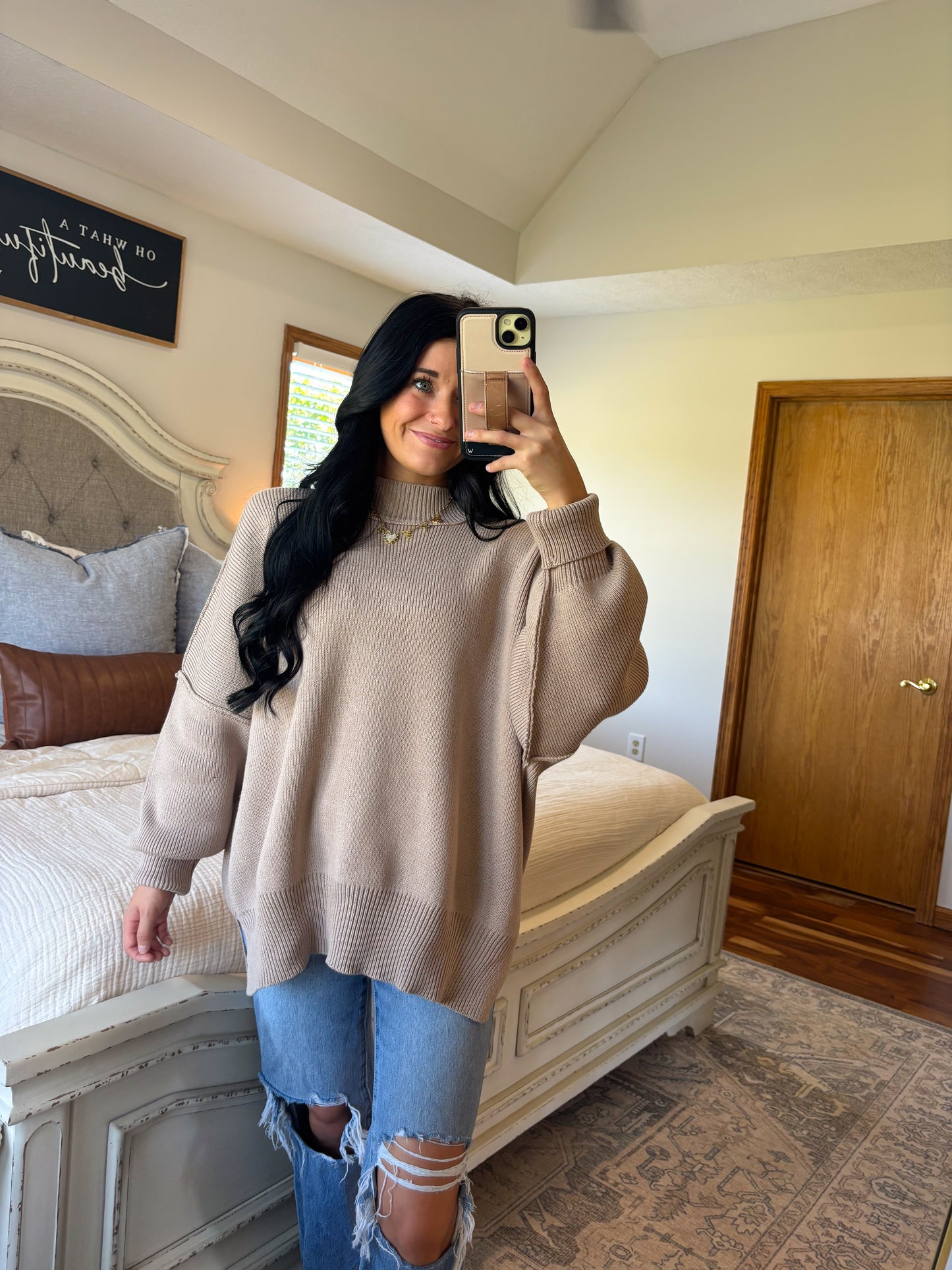 Cozy Oversized Sweater- Ash Mocha