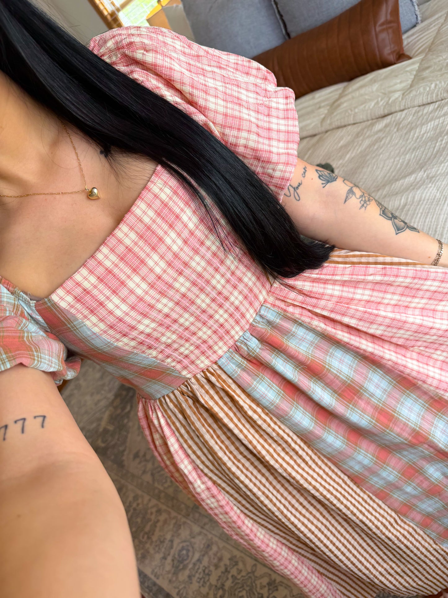 Stripe Plaid ColorBlock Maxi