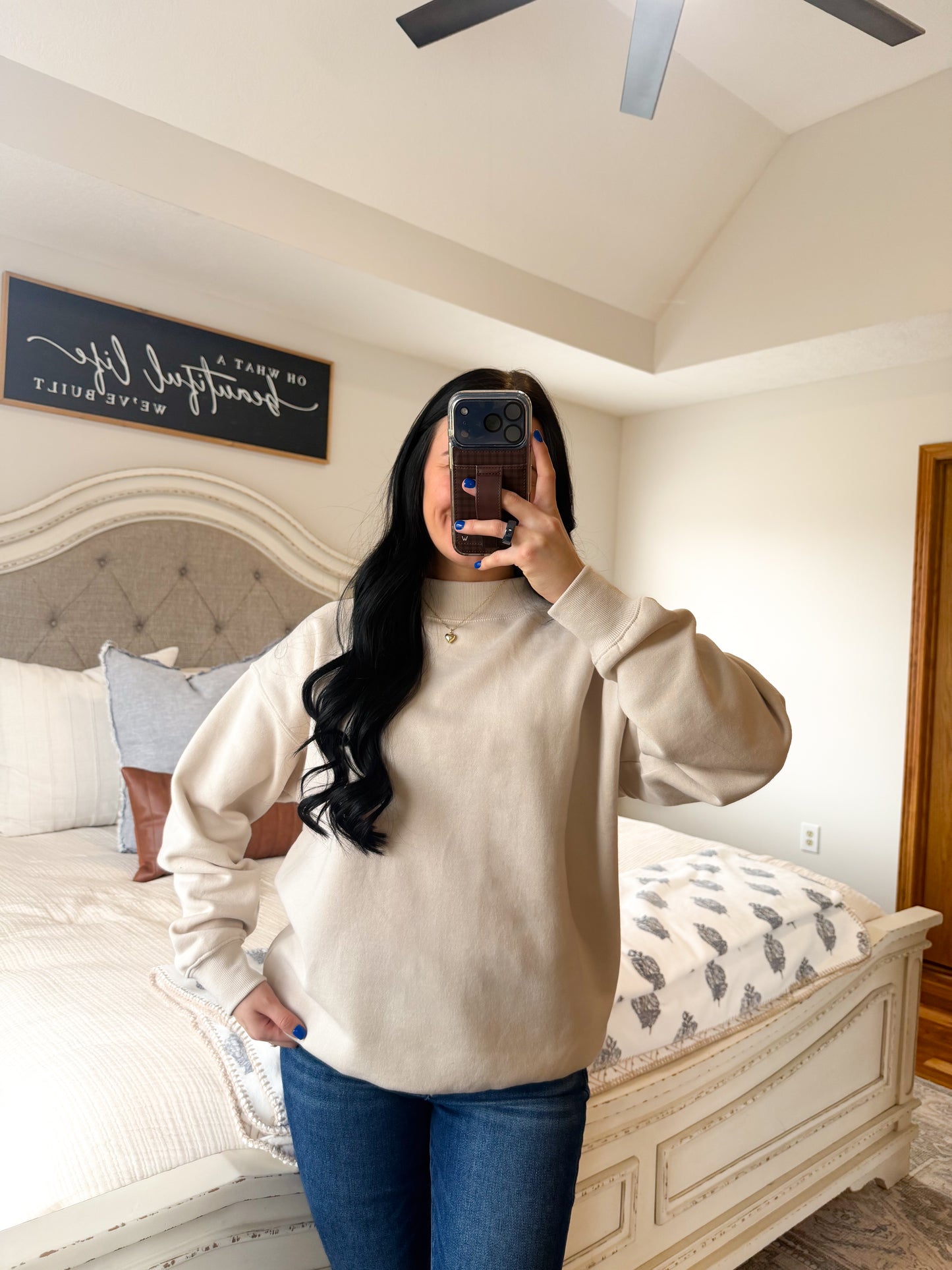 Hailey Mockneck- Beige