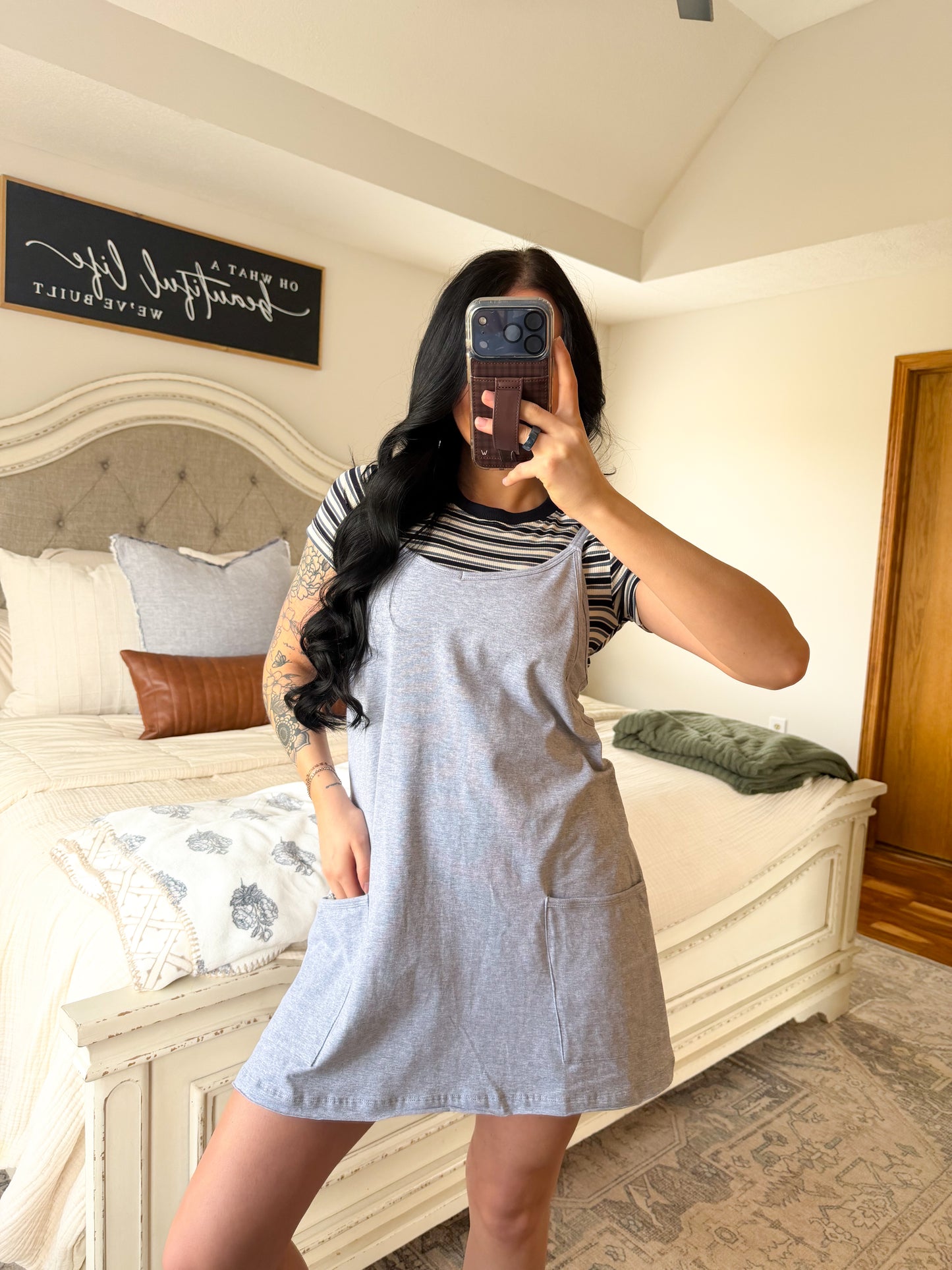 Molly Mini Dress- Heathered Grey