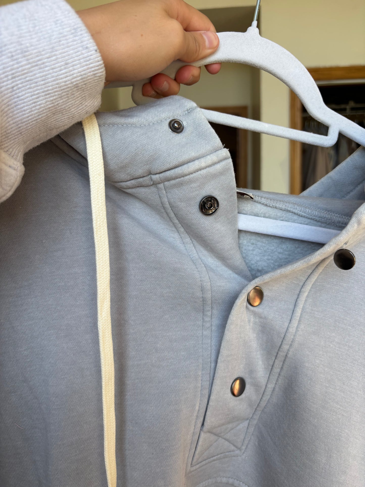Hallie Sweatshirt- Grey *snap button is messed up*